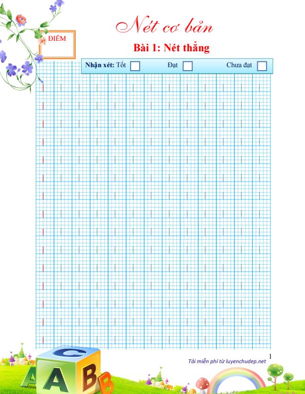 Vở Luyện Chữ Nét Cơ Bản